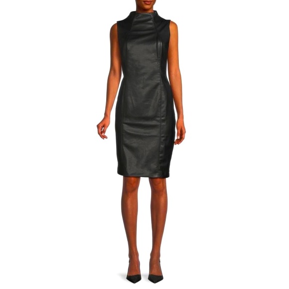 J. McLaughlin black sheath dress spandex cotton blend,size large. - Picture 1 of 4
